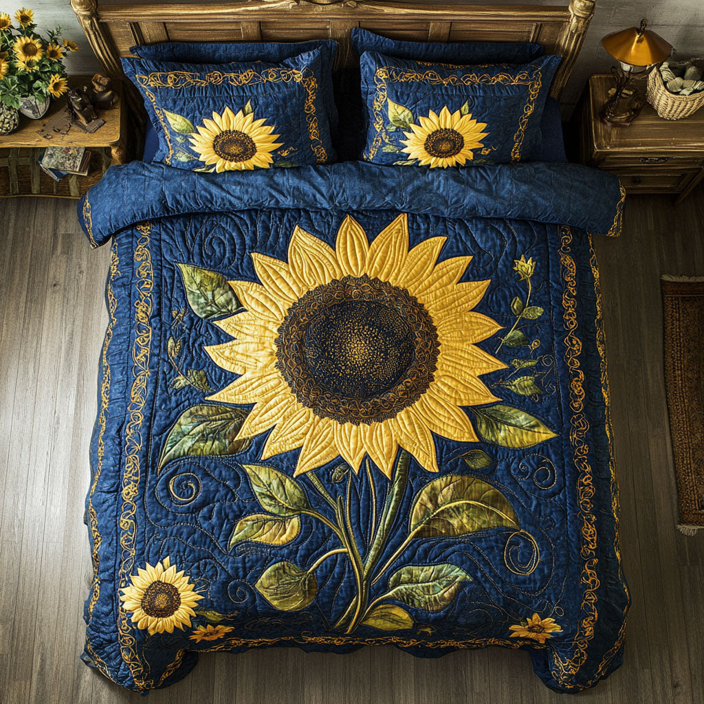 Legend Sunflower WY1402097CL Quilted Bedding Set