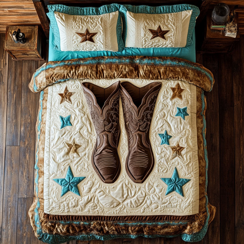 Cowboy Boot WX2702007CL Quilted Bedding Set