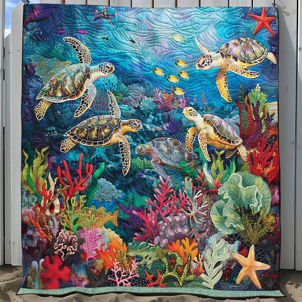 Sea Turtle WJ1309022CL Quilt Blanket
