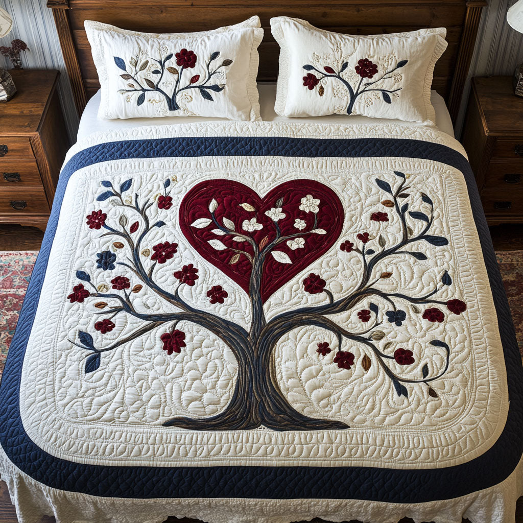 Heart And Tree WY1402063CL Quilted Bedding Set
