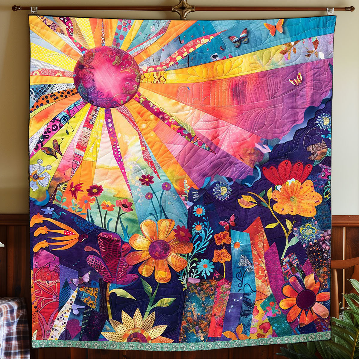Hippie Sun Ray WP0409024CL Quilt Blanket