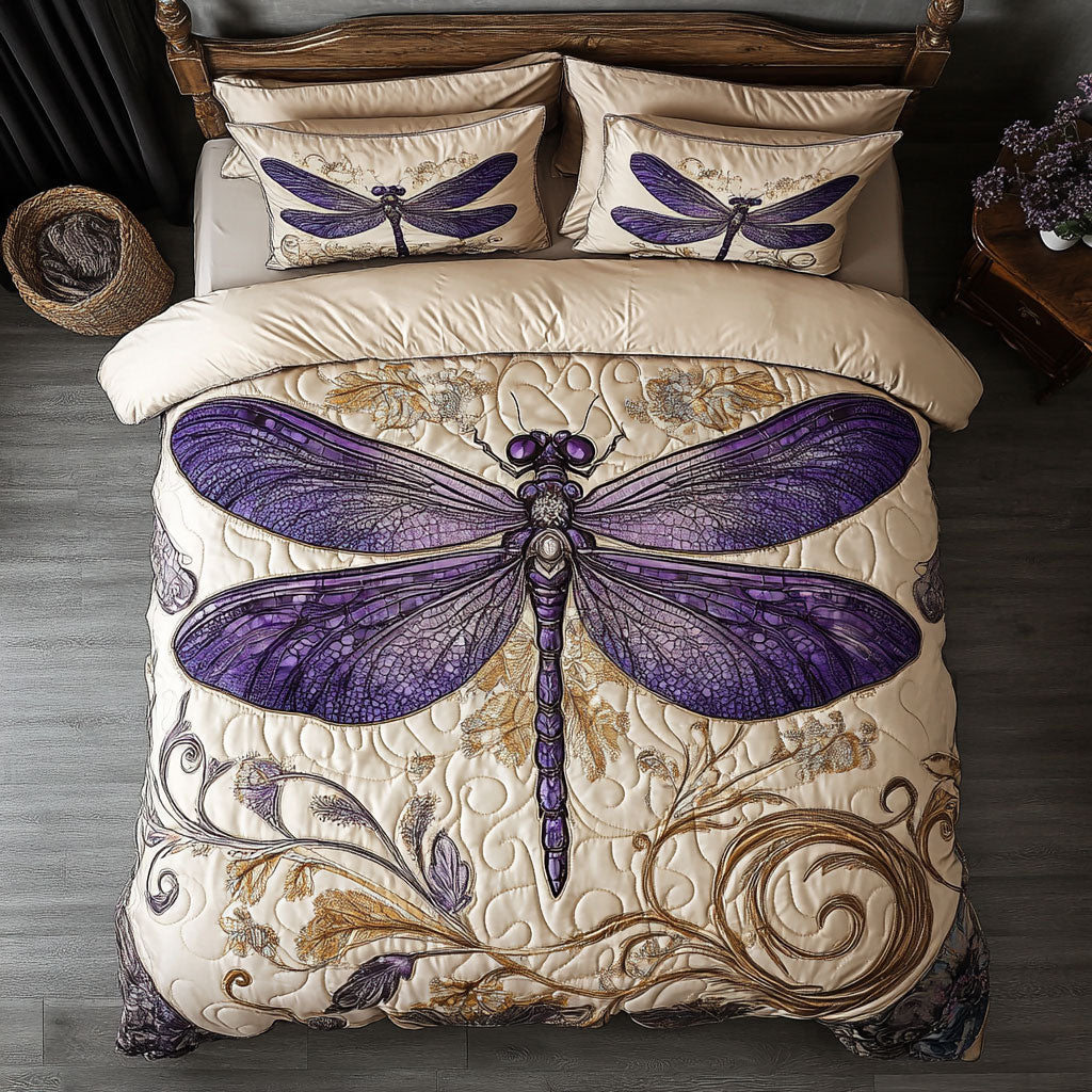 Dragonfly WX2702019CL Quilted Bedding Set