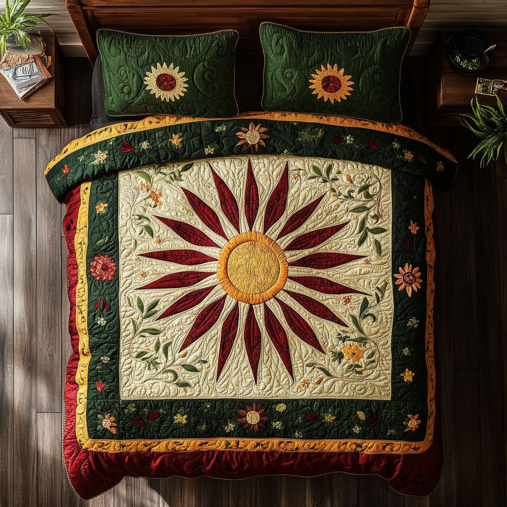 Sun In Garden WY1402101CL Quilted Bedding Set