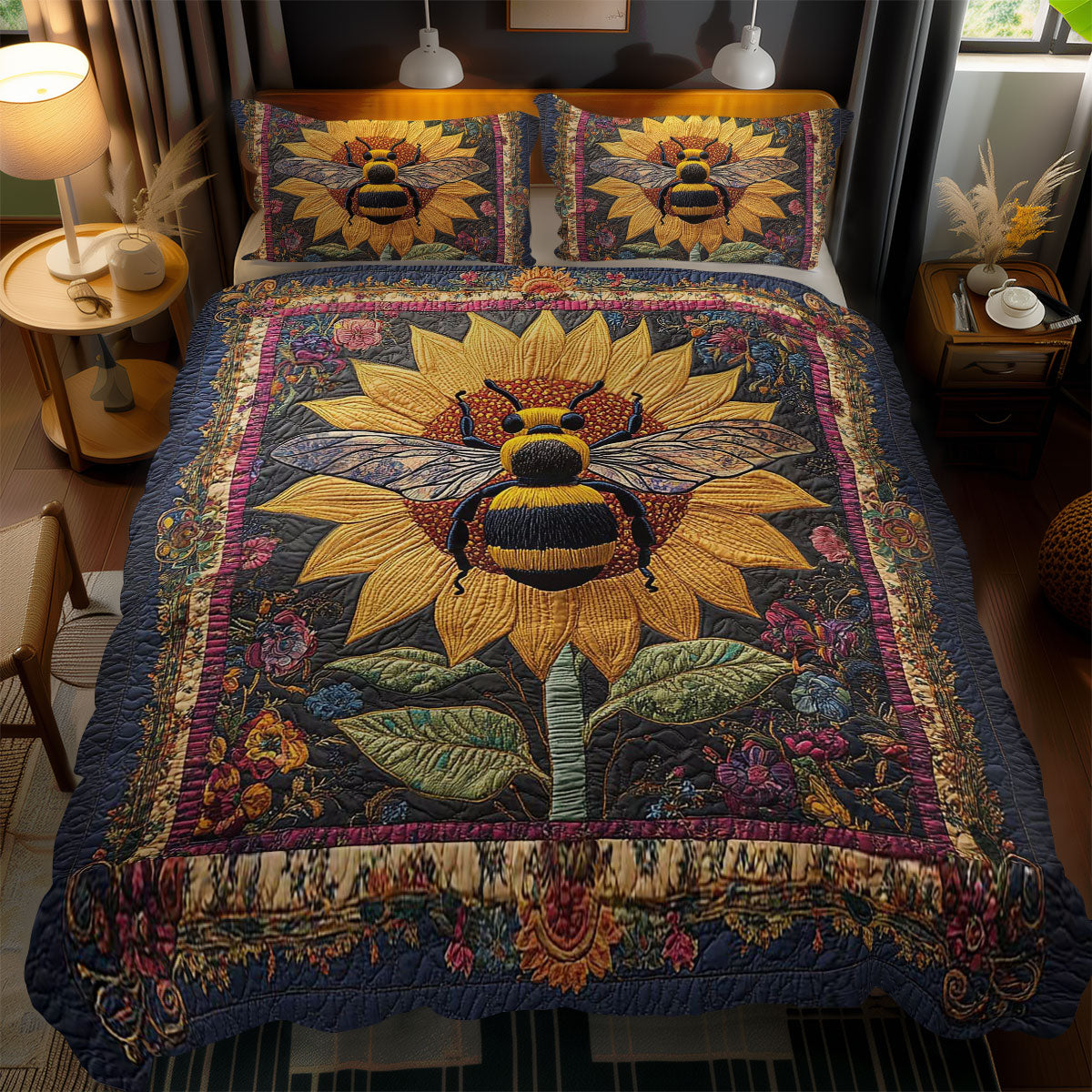Blooming Bee WN1202062CL Quilted Bedding Set
