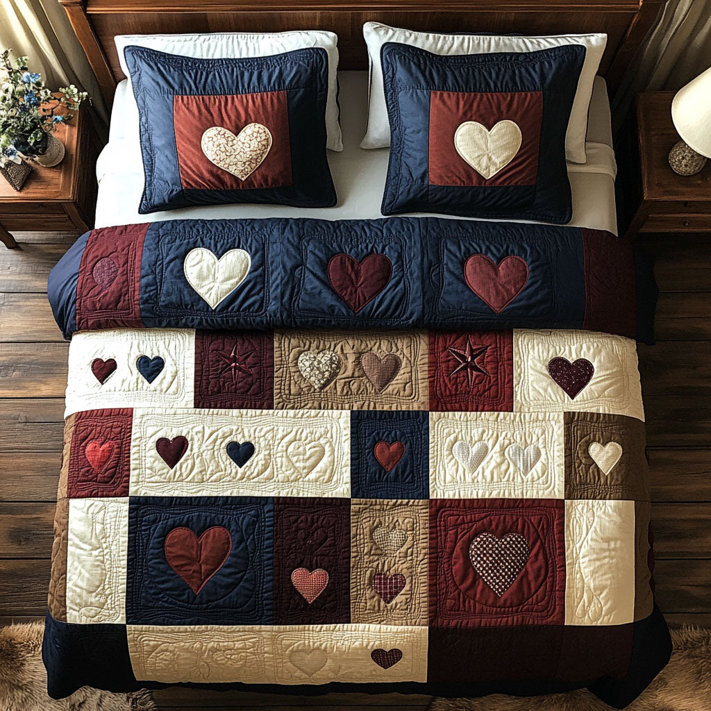 Hearts Cushion WY1402068CL Quilted Bedding Set