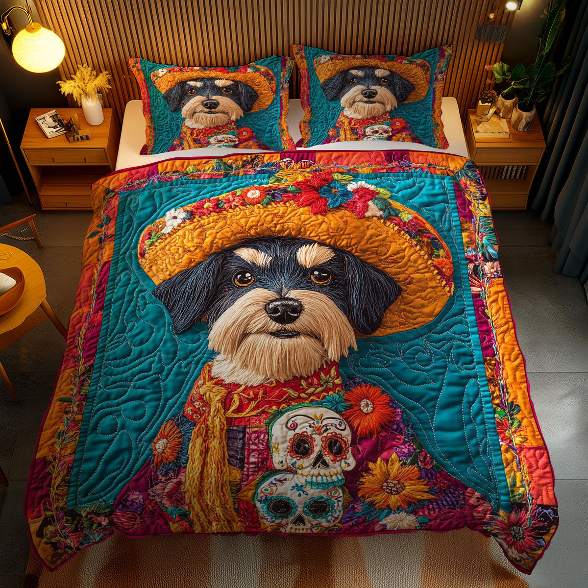 Colorful Schnauzer Traditions WN0302048CL Duvet Cover Set