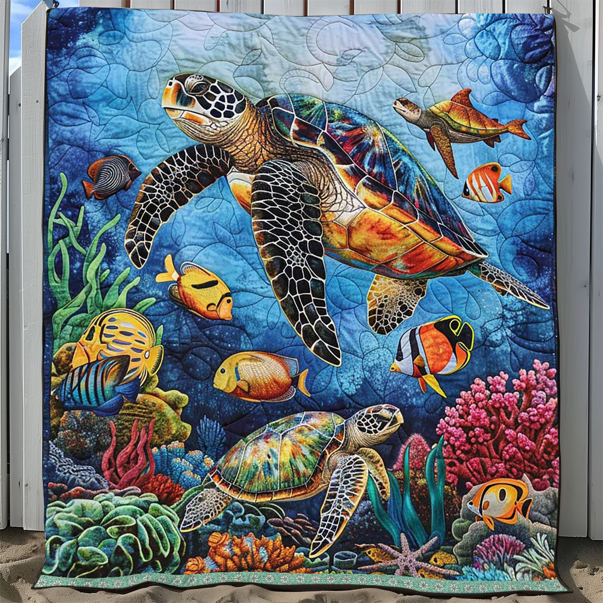 Sea Turtle WJ1109018CL Quilt Blanket