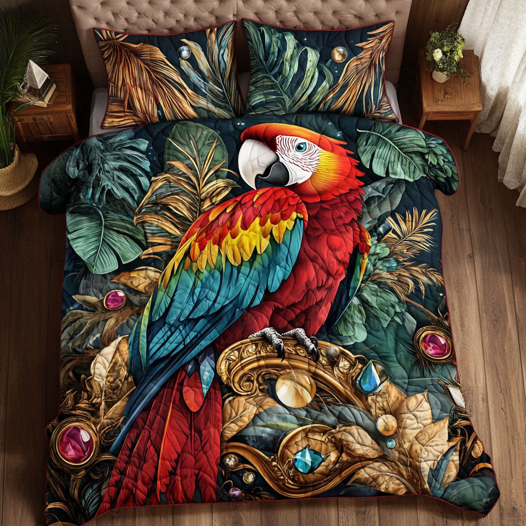 Parrot Emerald WT0702004CL Quilted Bedding Set