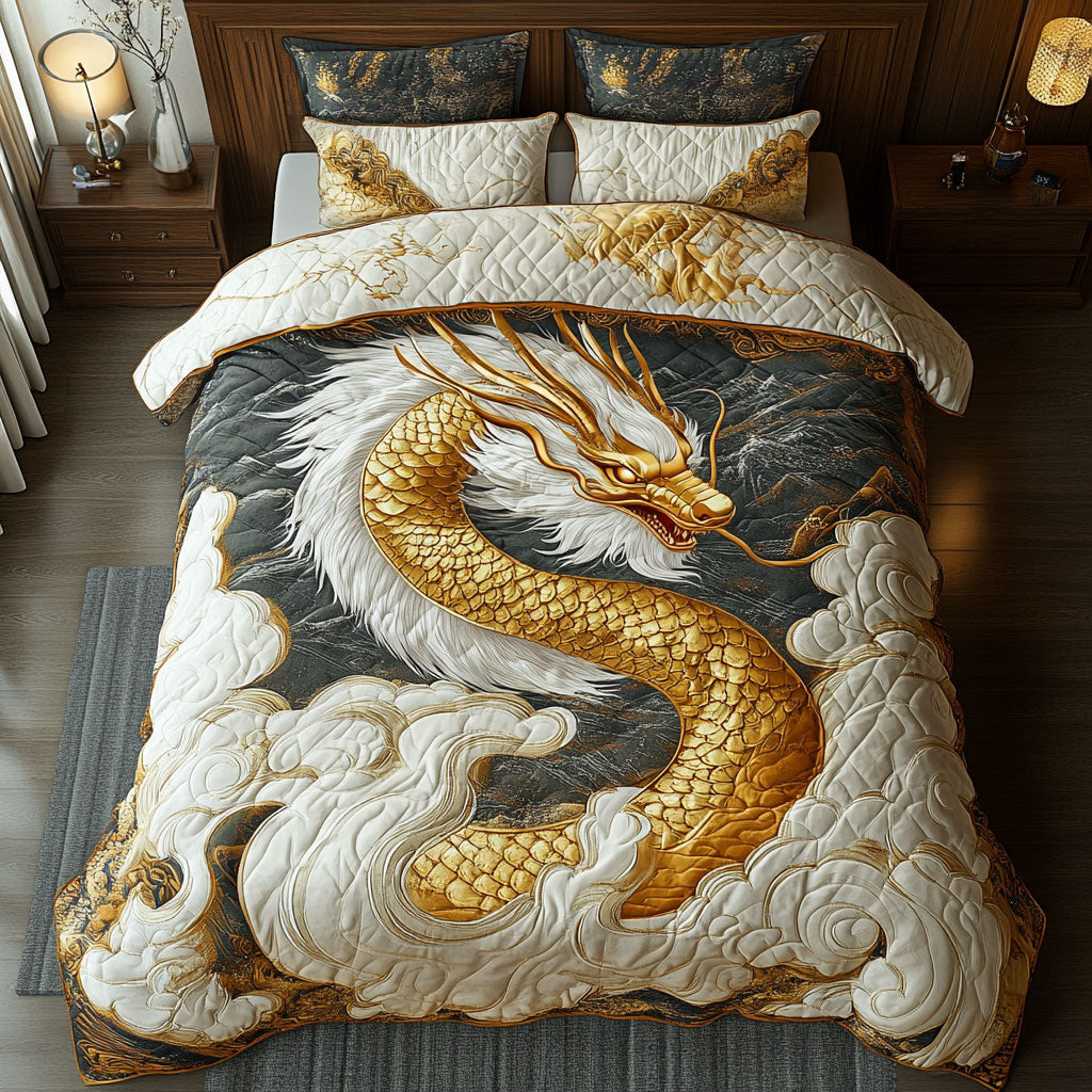 Golden Dragon WT2702027CL Quilted Bedding Set