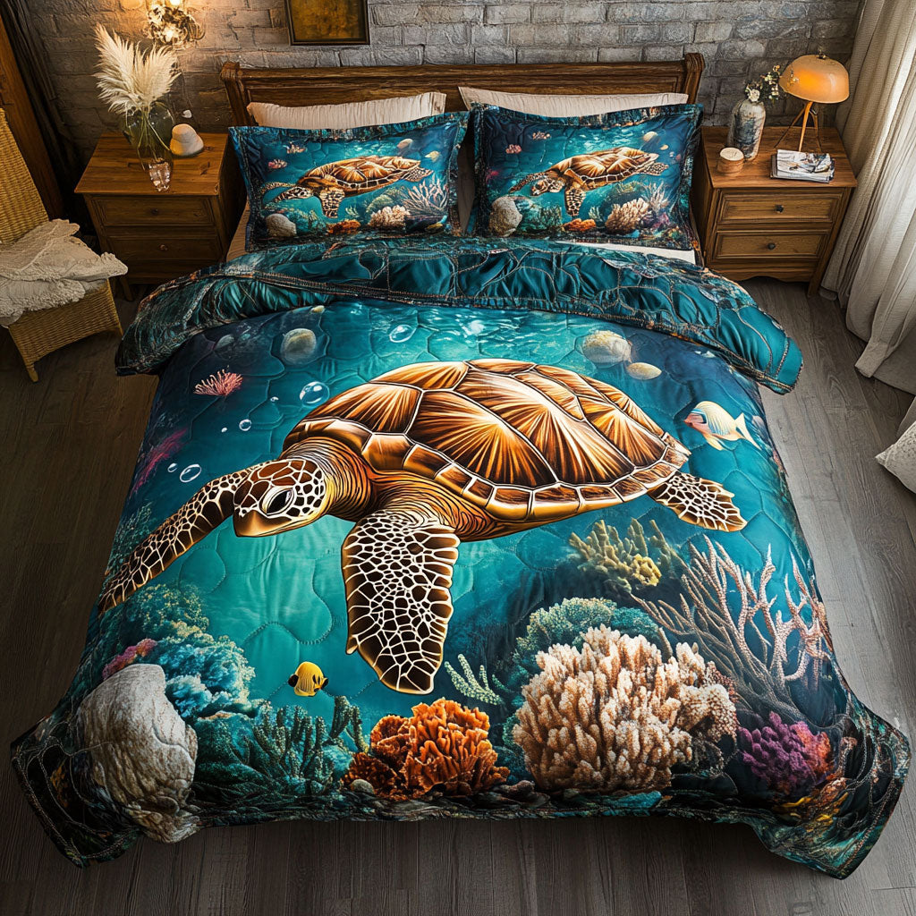 Sea Turtle Starfish WT1302009CL Quilted Bedding Set