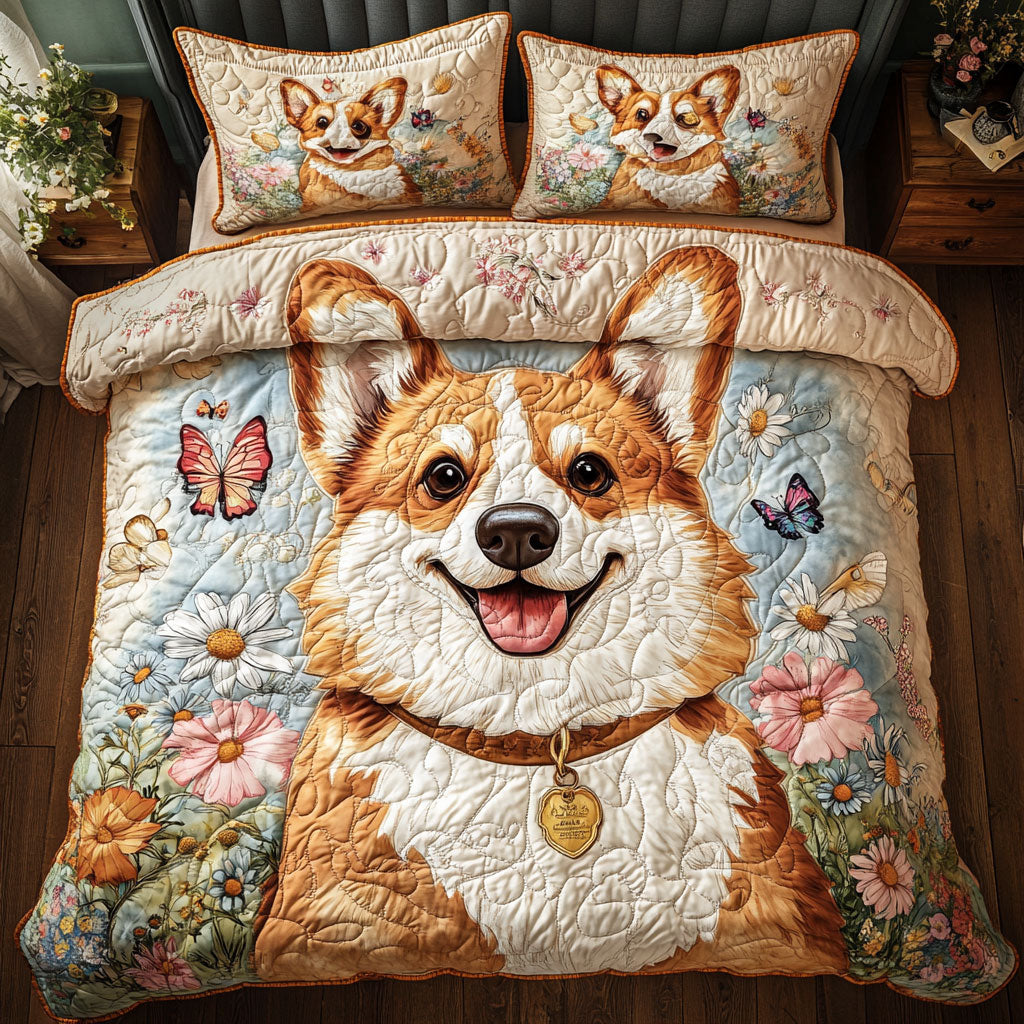 Corgi Flower WT1403139CL Duvet Cover Set