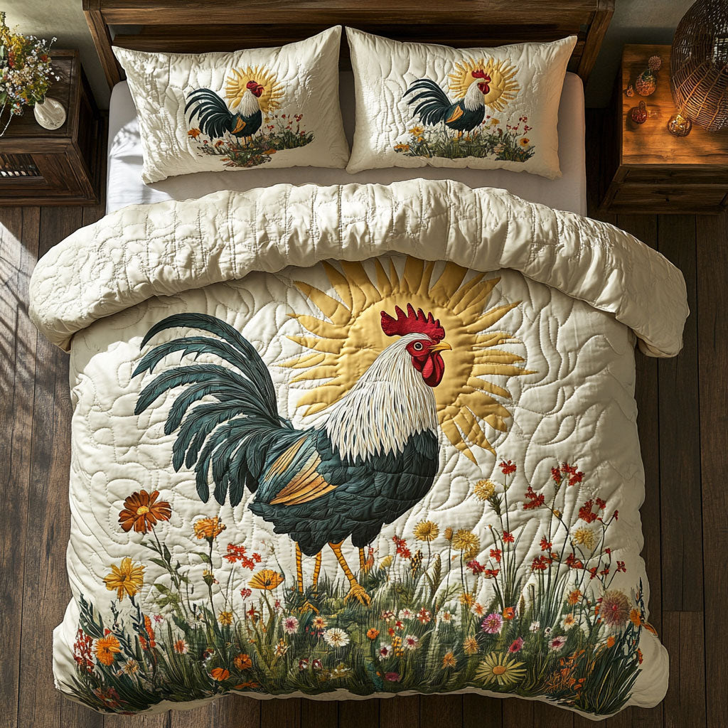 Chicken In Morning WX2402006CL Quilted Bedding Set