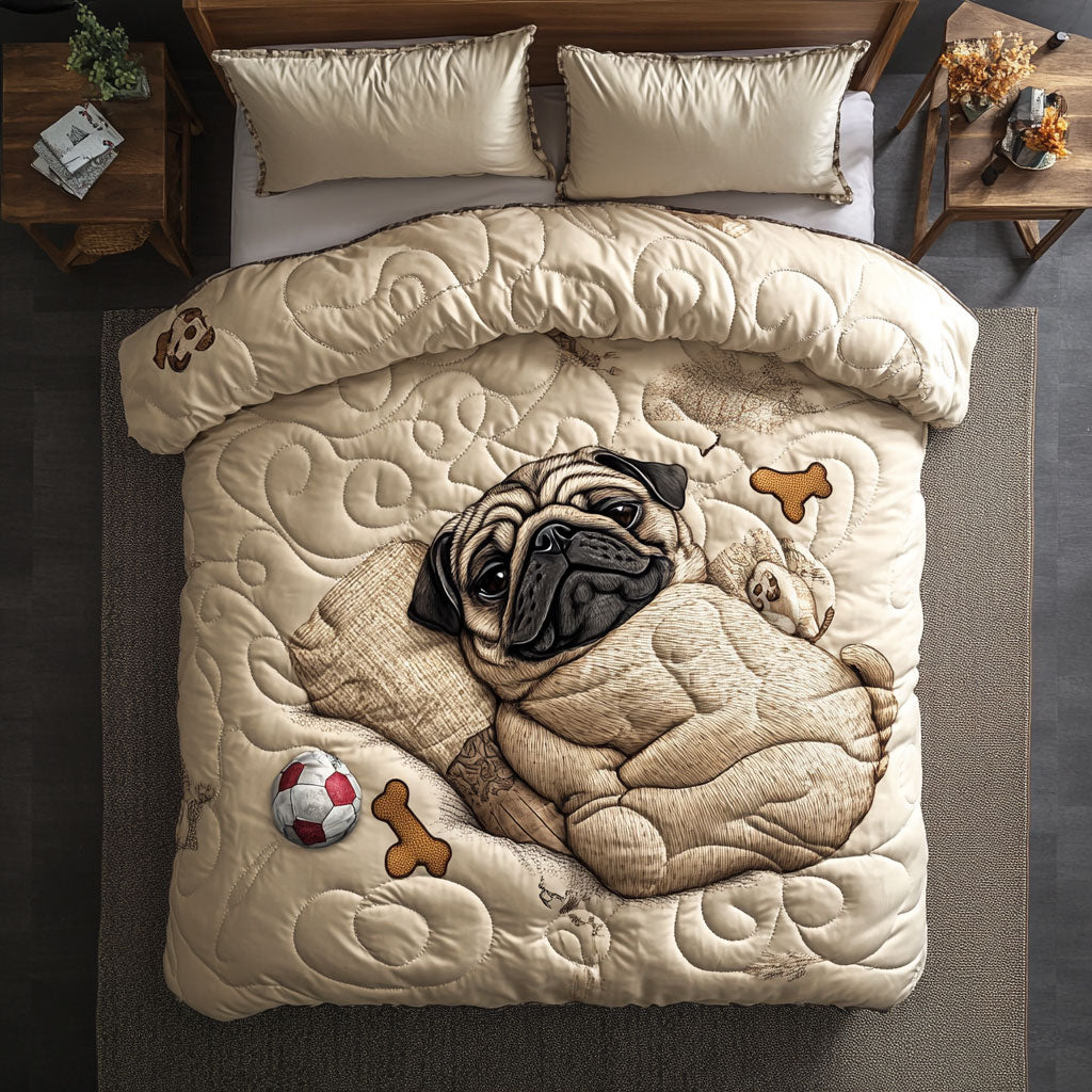 Lazy Pug WX1302474CL Quilted Bedding Set