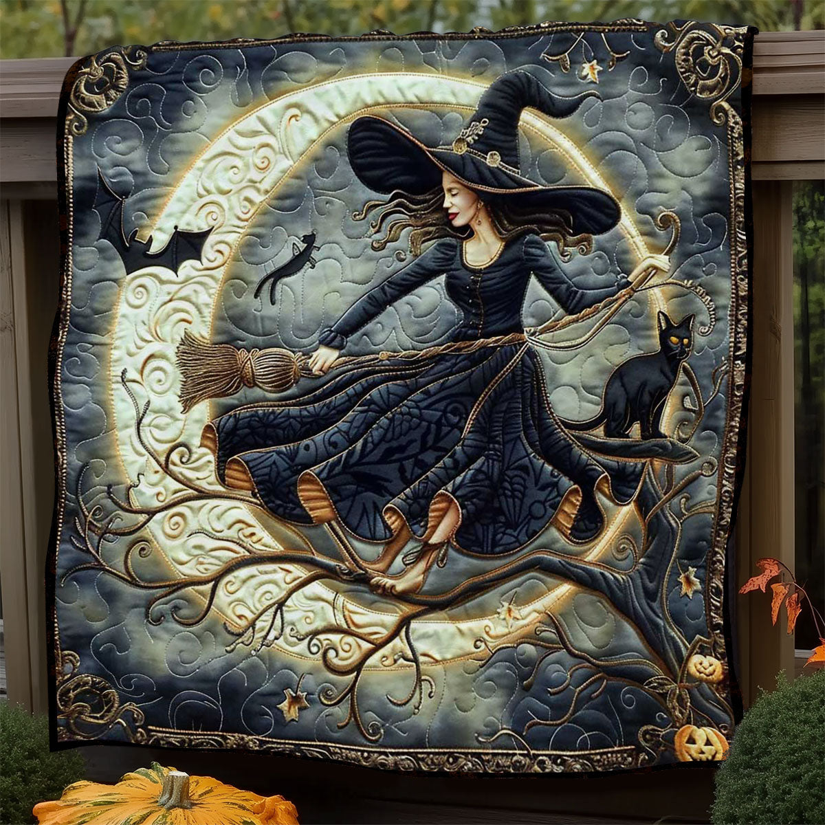 Witch's Moonlit Broomstick WN1908082CL Quilt Blanket