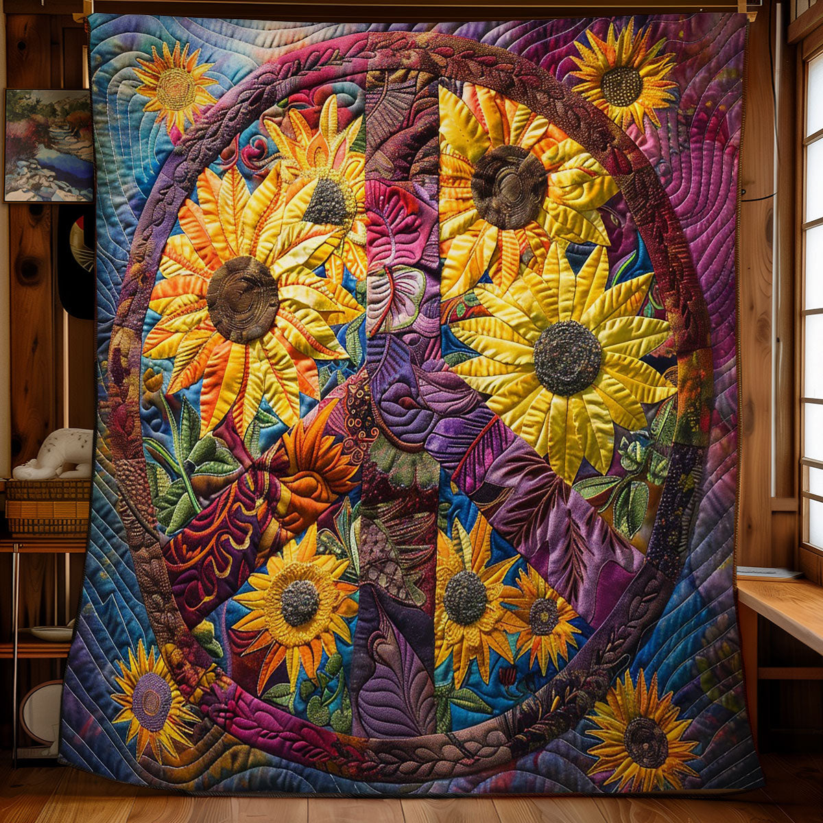 Hippie Sunflowers WM1408062CL Quilt Blanket