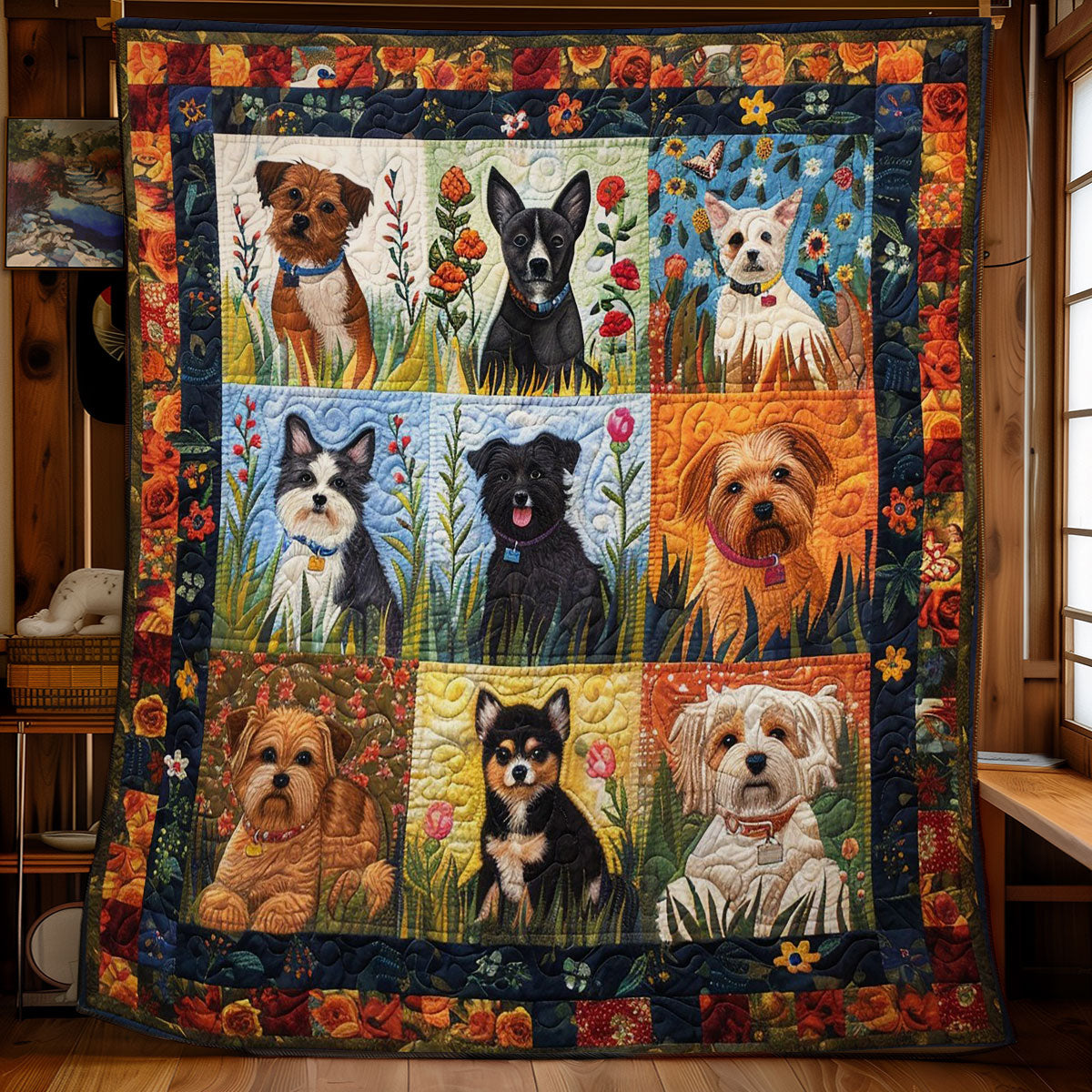 Type Of Dogs WM1008083CL Quilt Blanket