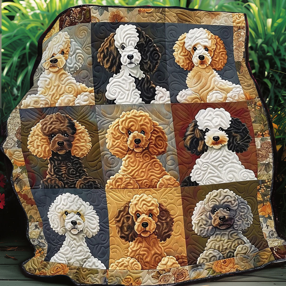 Poodle Cuddles WO0908031CL Quilt Blanket