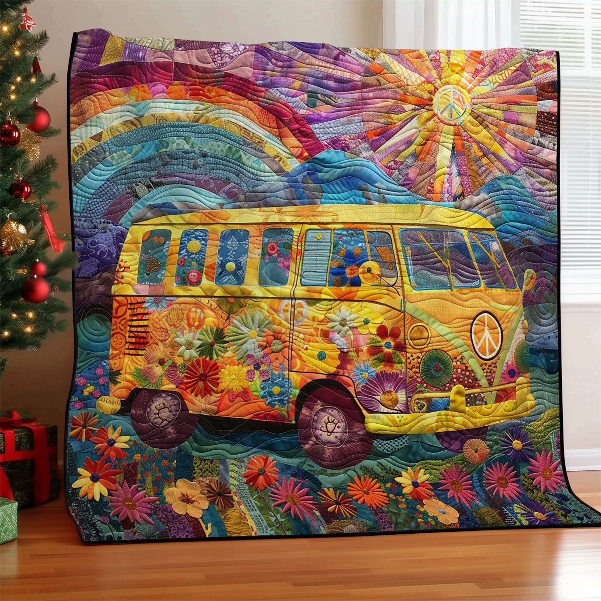 Rainbow Camper Van WM2008005CL Quilt Blanket