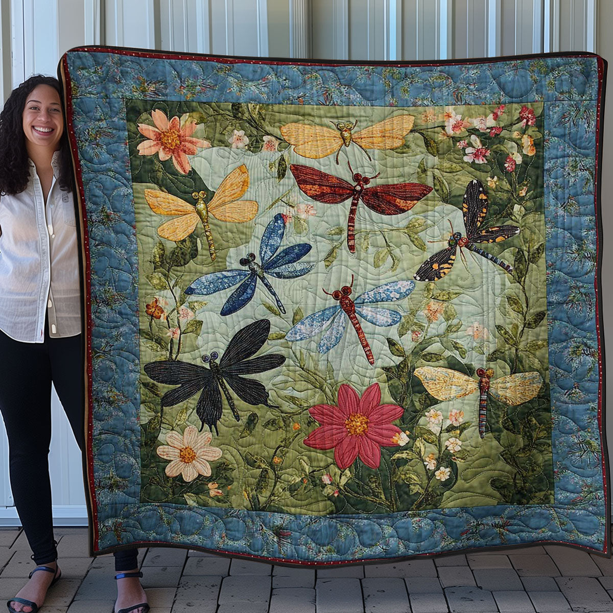 Dragonfly Swarm WN3107017CL Quilt Blanket