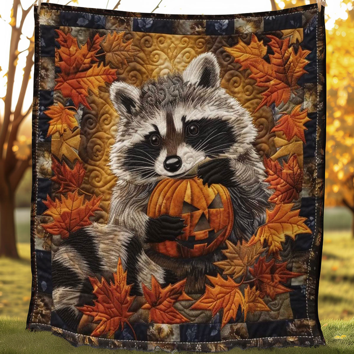 Enchanted Halloween Raccoon WN1508062CL Quilt Blanket