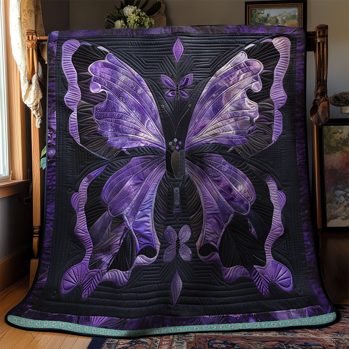 Midnight Butterfly Dance WN0909027CL Quilt Blanket
