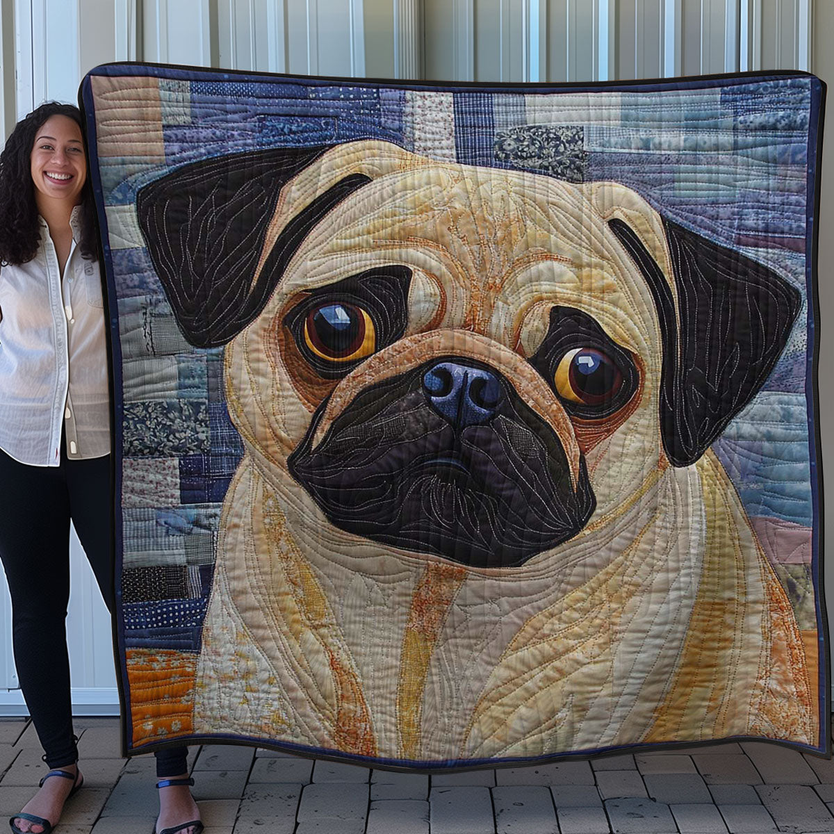 Snuggle Pug WN0508016CL Quilt Blanket