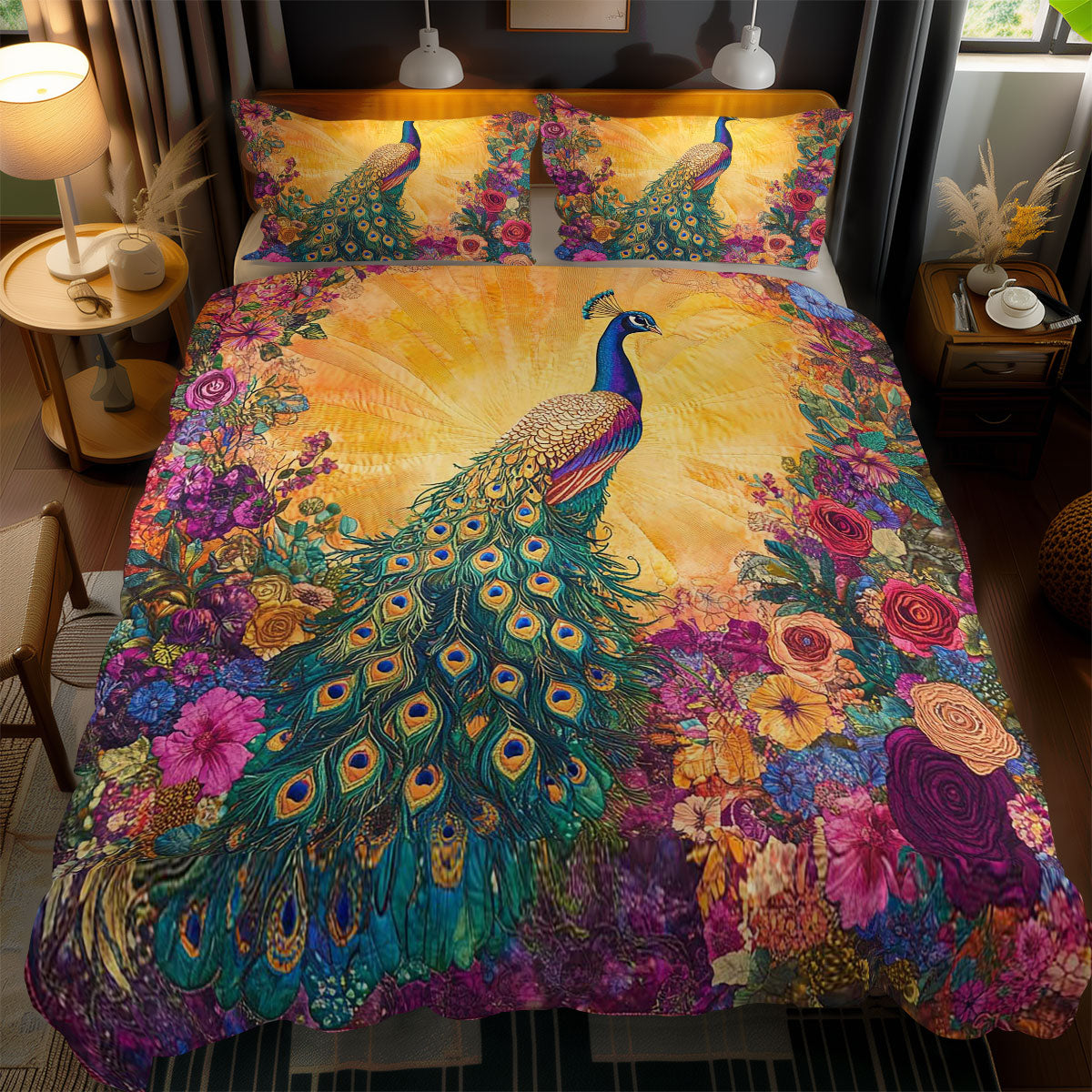 Royal Peacock WN1102077CL Quilted Bedding Set