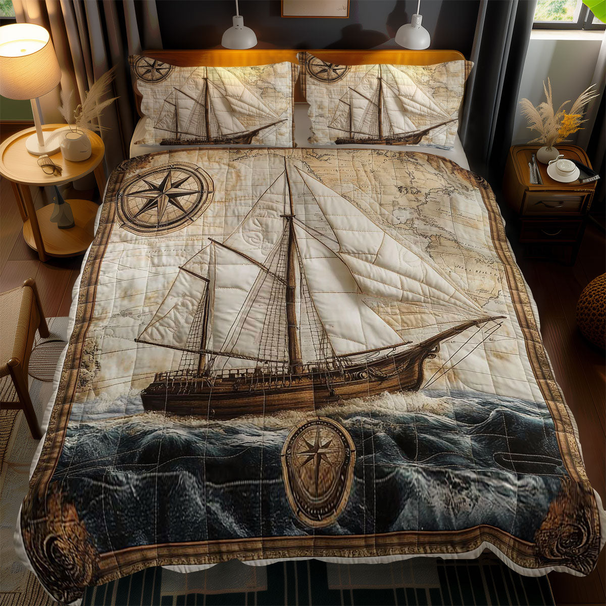Treasure Sailboat WN0602098CL Duvet Cover Set