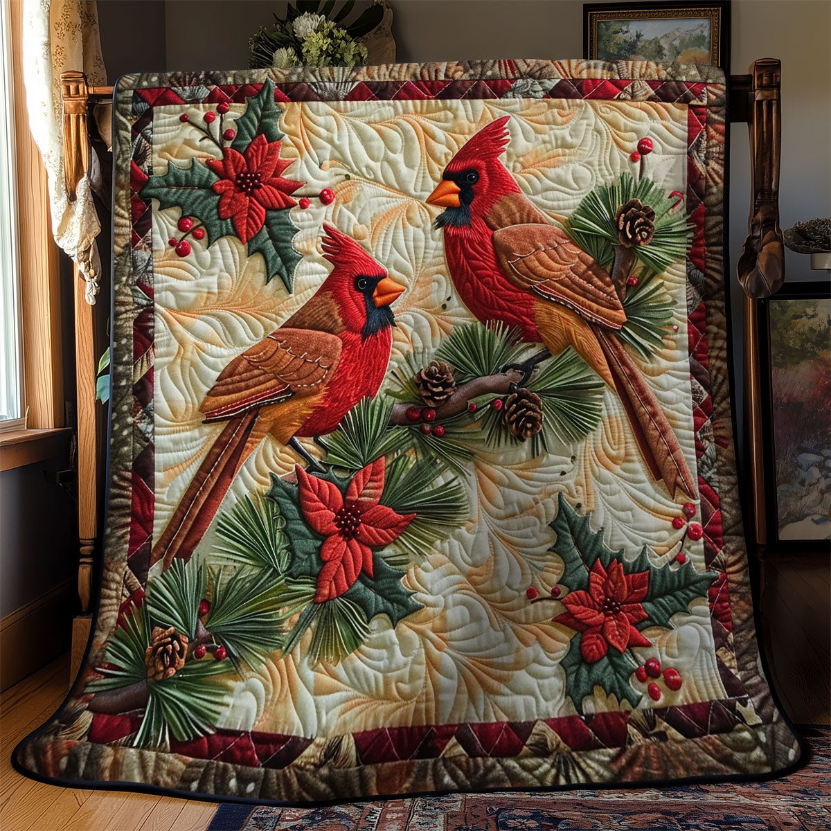 Couple Of Cardinals WM0509028CL Quilt Blanket