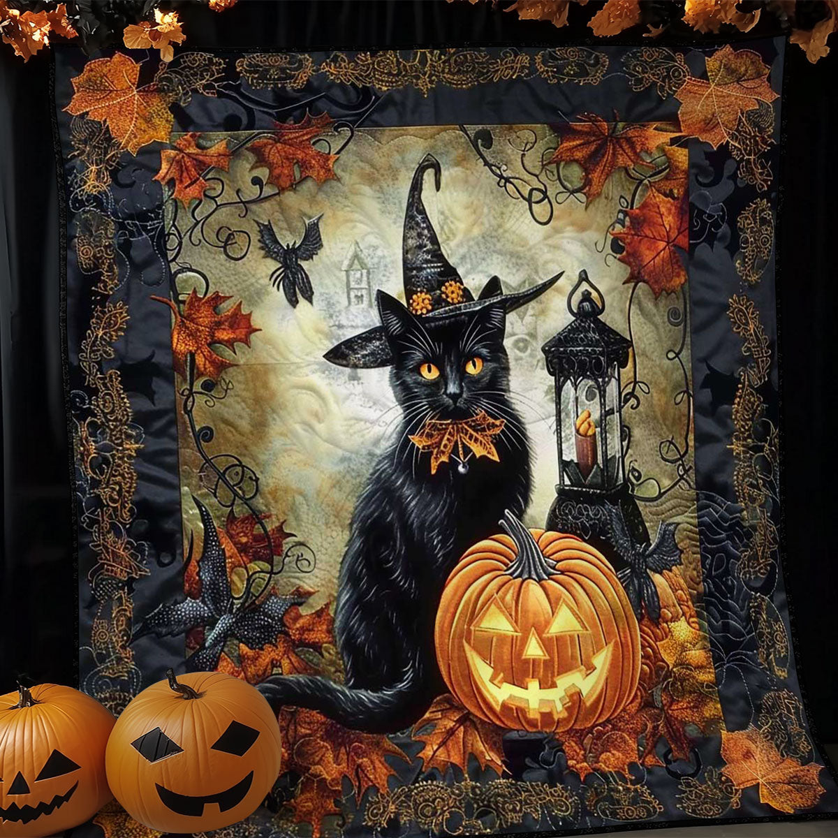 Halloween Black Cat Magic WN1908096CL Quilt Blanket