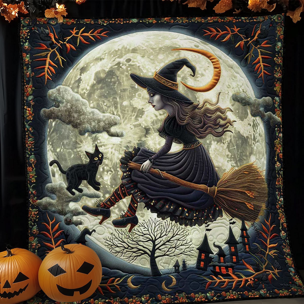 Halloween Witch's Moon WN1908081CL Quilt Blanket