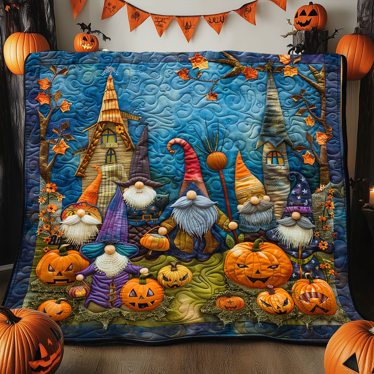 Night Of The Gnomes SR2008049CL Quilt Blanket