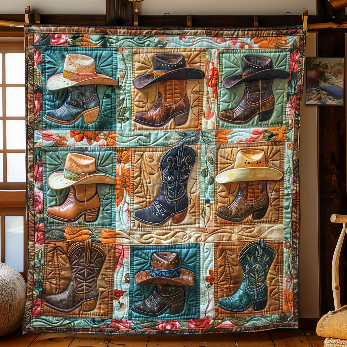 Rodeo Boots Comforter WN2108055CL Quilt Blanket