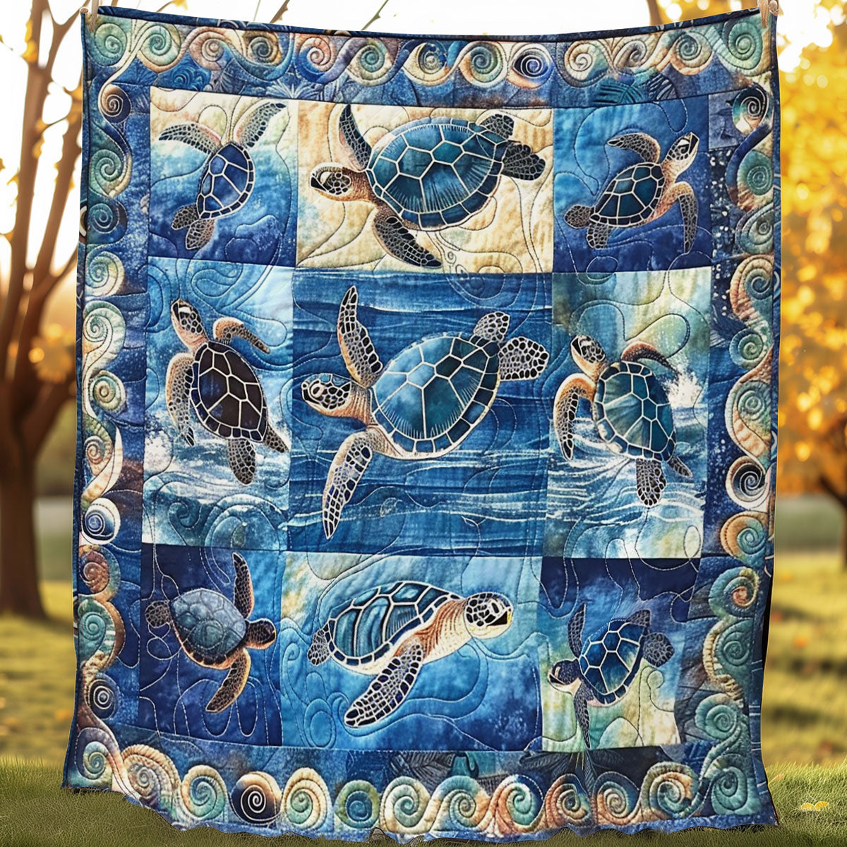 Turtle Tide SR0808039CL Quilt Blanket
