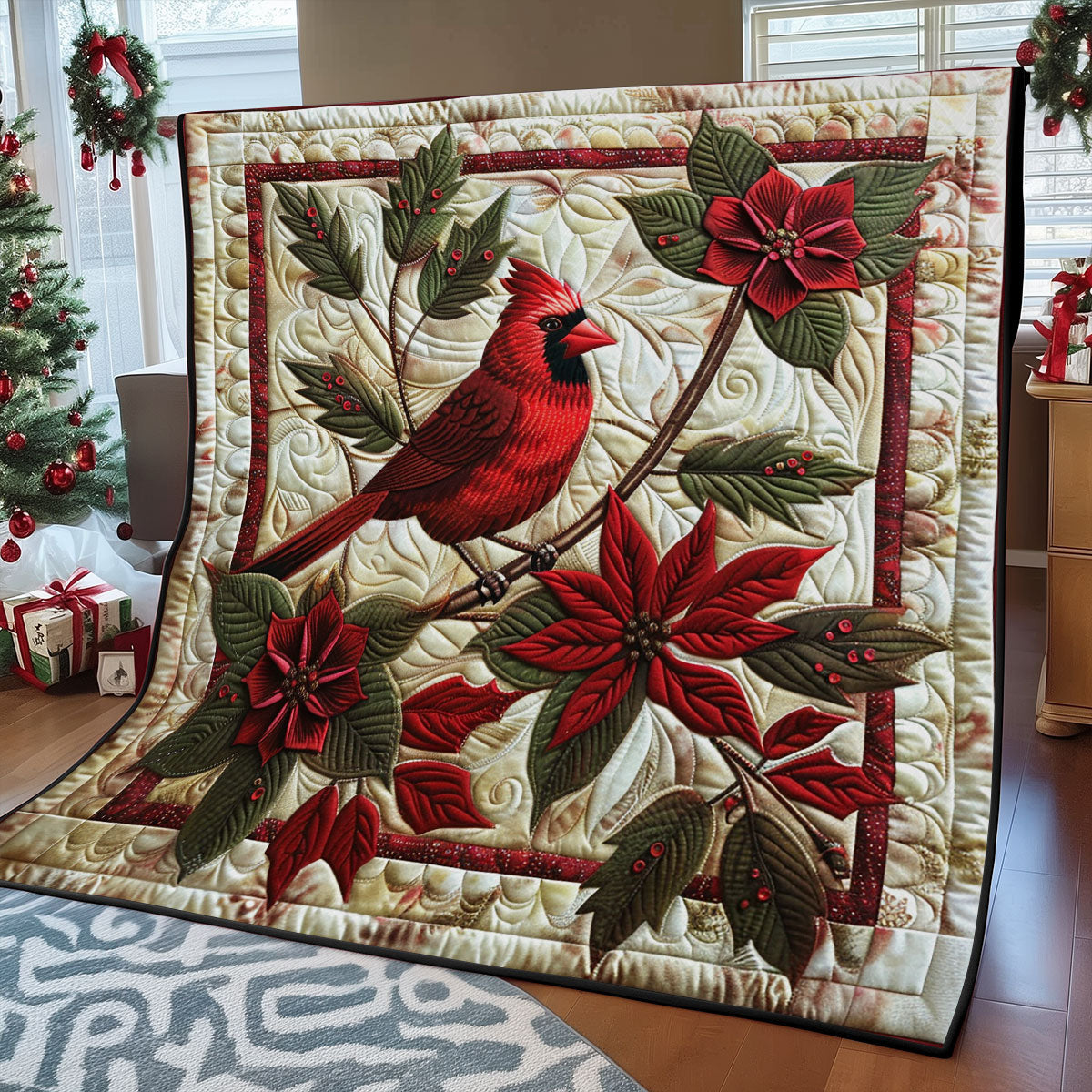 Christmas Cardinal SR1608046CL Quilt Blanket