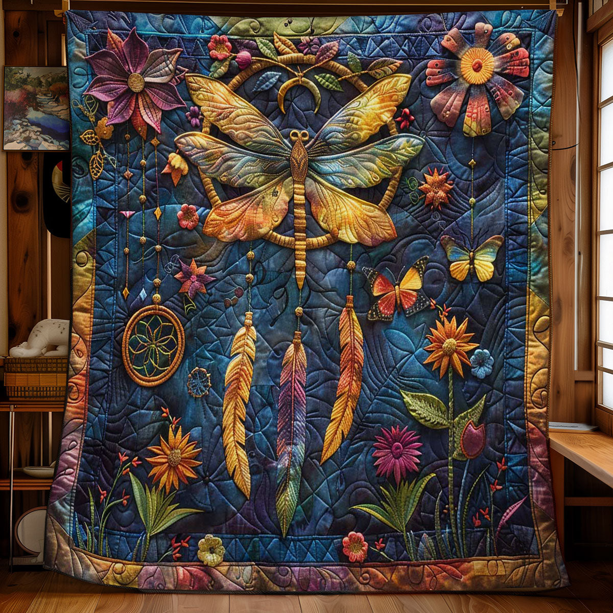 Dragonfly Dreamcatcher WN2708005CL Quilt Blanket