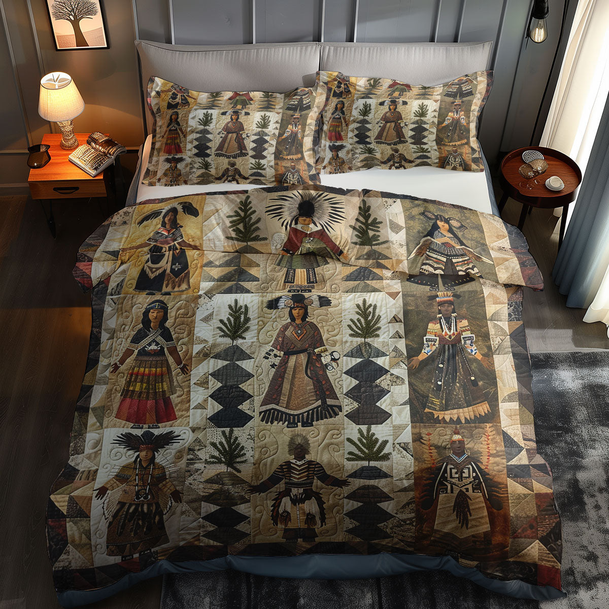 Native American WJ1106027CL Quilted Bedding Set