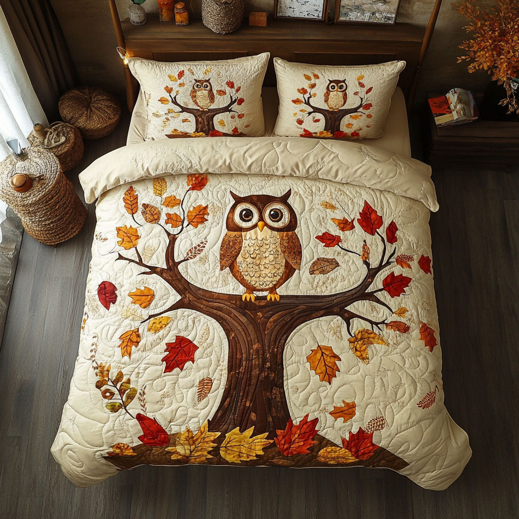 Owl WX2402029CL Quilted Bedding Set