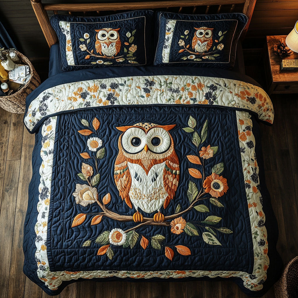 Owl WX2402026CL Quilted Bedding Set