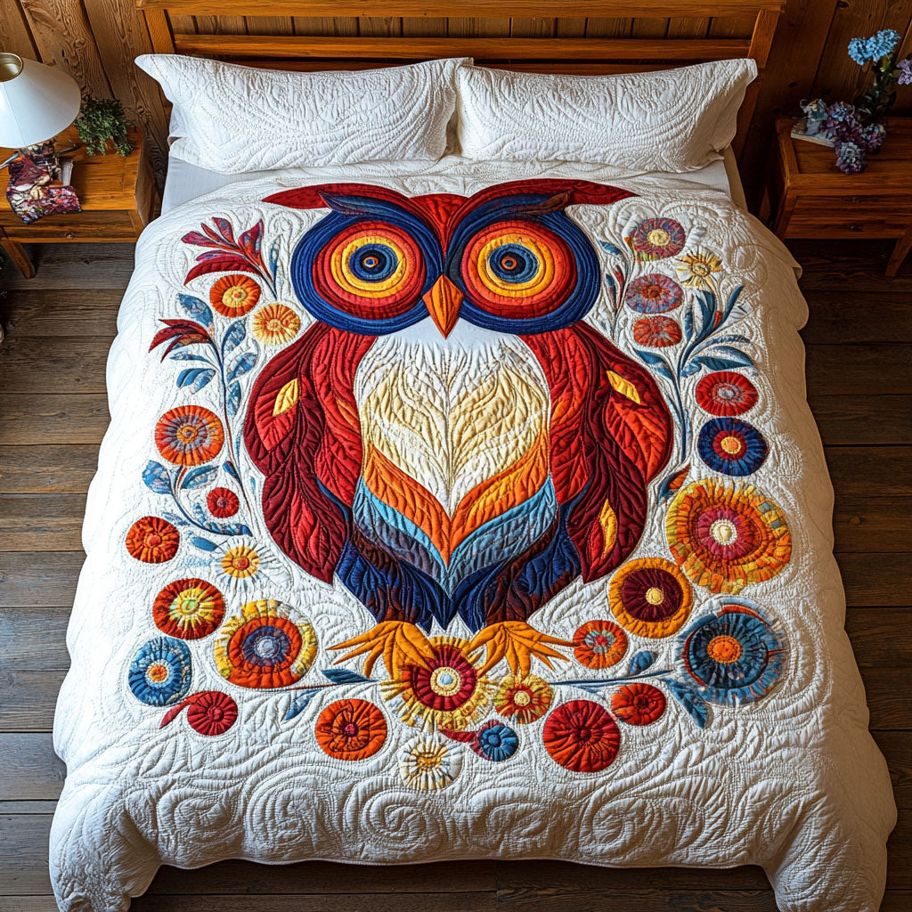 Vibrant Owl WX1002066CL Quilted Bedding Set