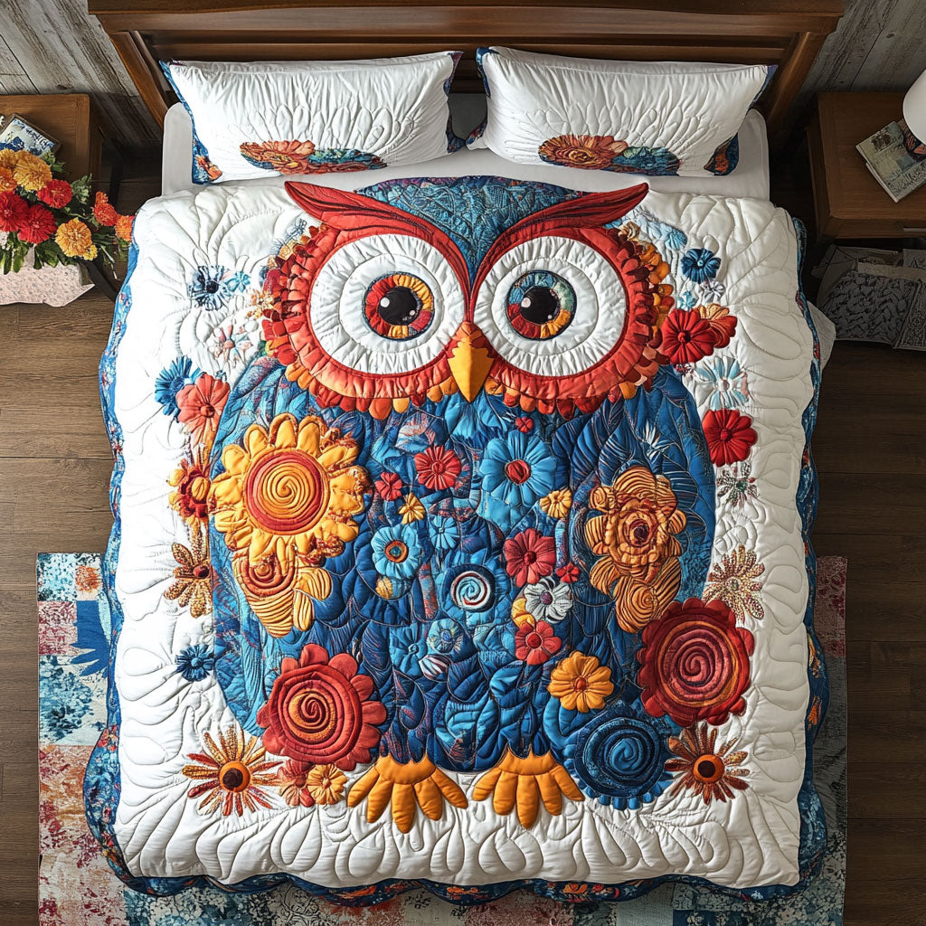 Vibrant Owl WX1002068CL Quilted Bedding Set