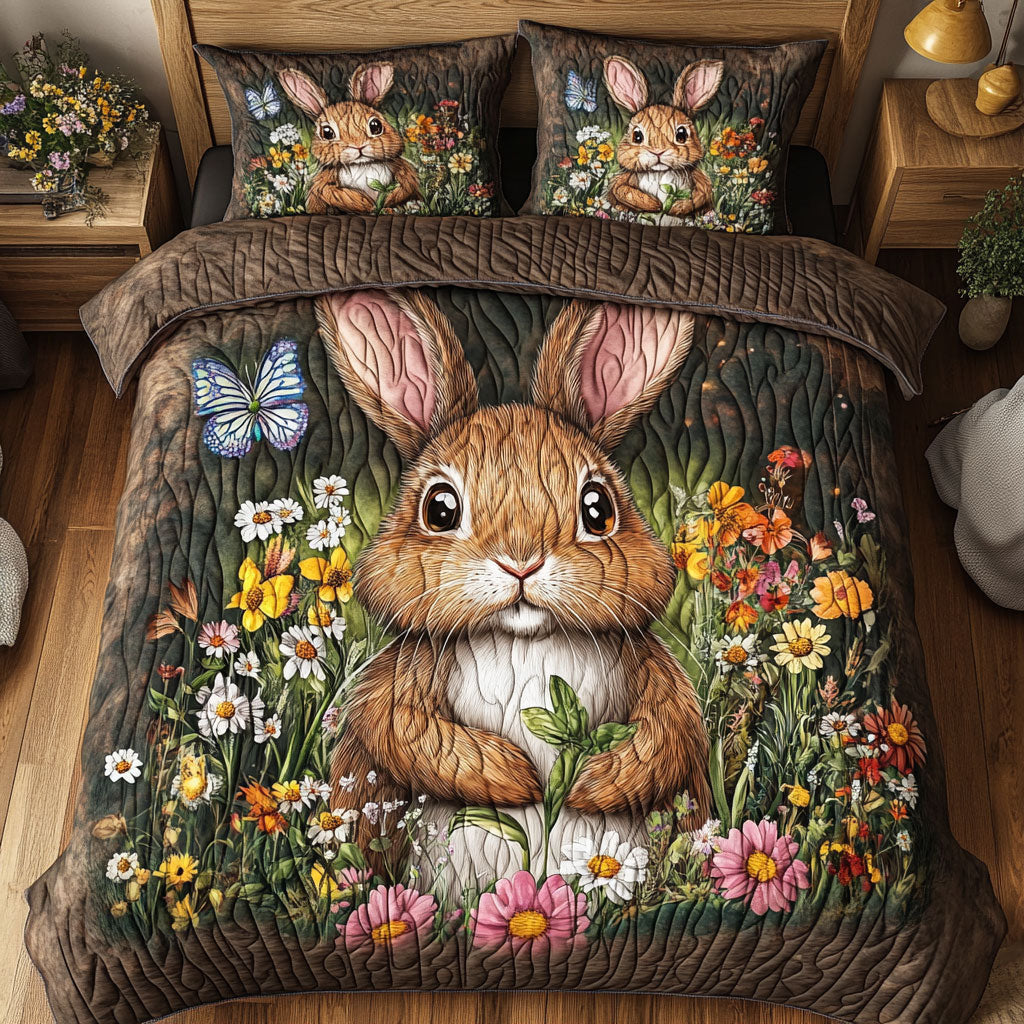 Bunny Flower WT0703132CL Quilted Bedding Set