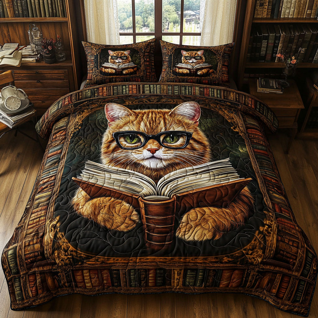 Orange Tabby Cat WT2702039CL Quilted Bedding Set