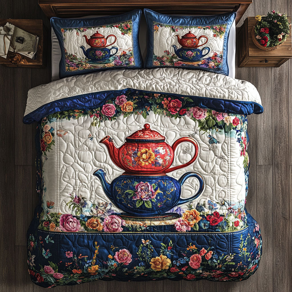 VintageTeaport In Flower WY1302121CL Quilted Bedding Set
