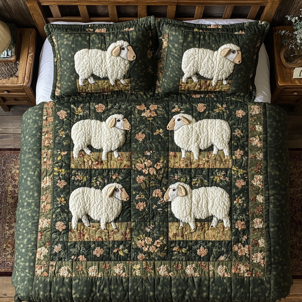 Sheep Family WY1402090CL Quilted Bedding Set