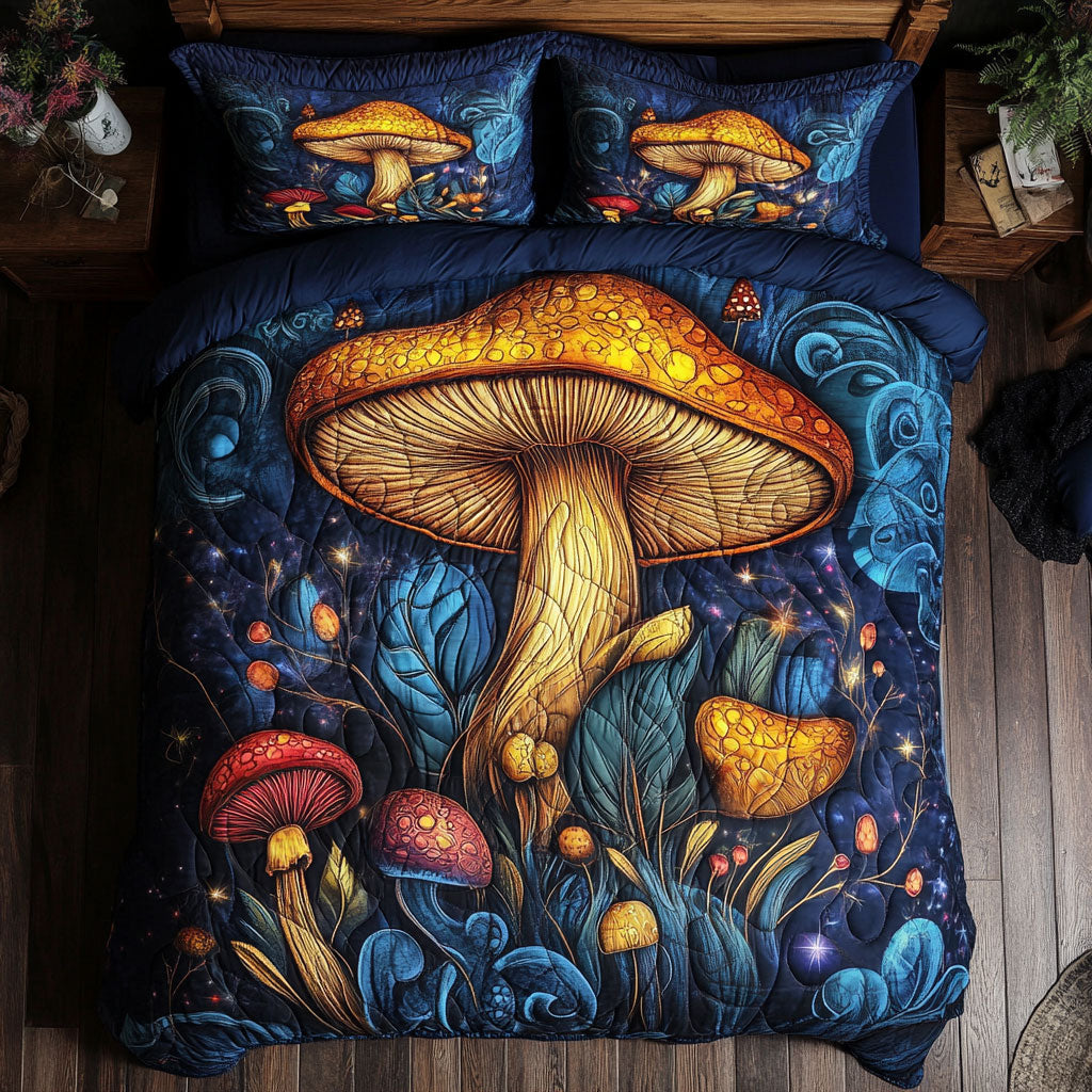 Night Mushroom WY1402111CL Quilted Bedding Set