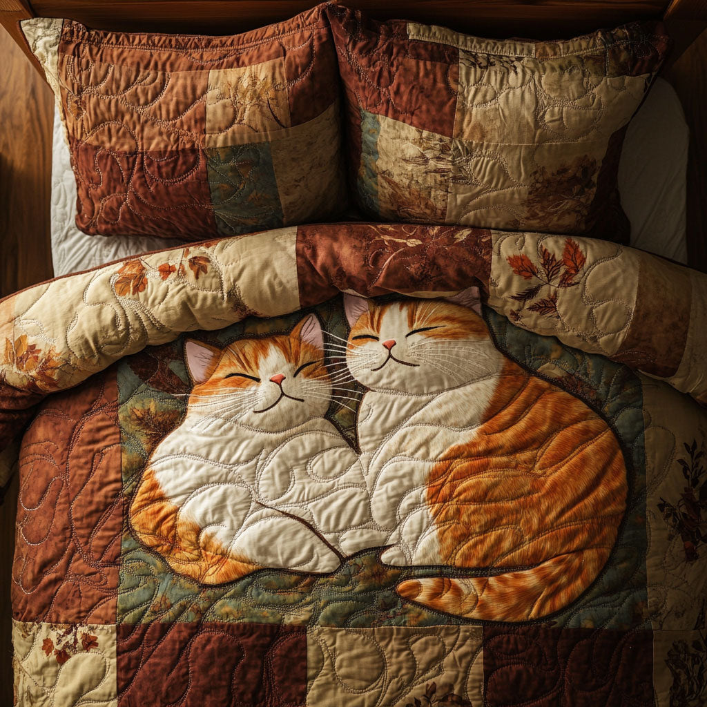 Autumn Cats WX0303003CL Quilted Bedding Set