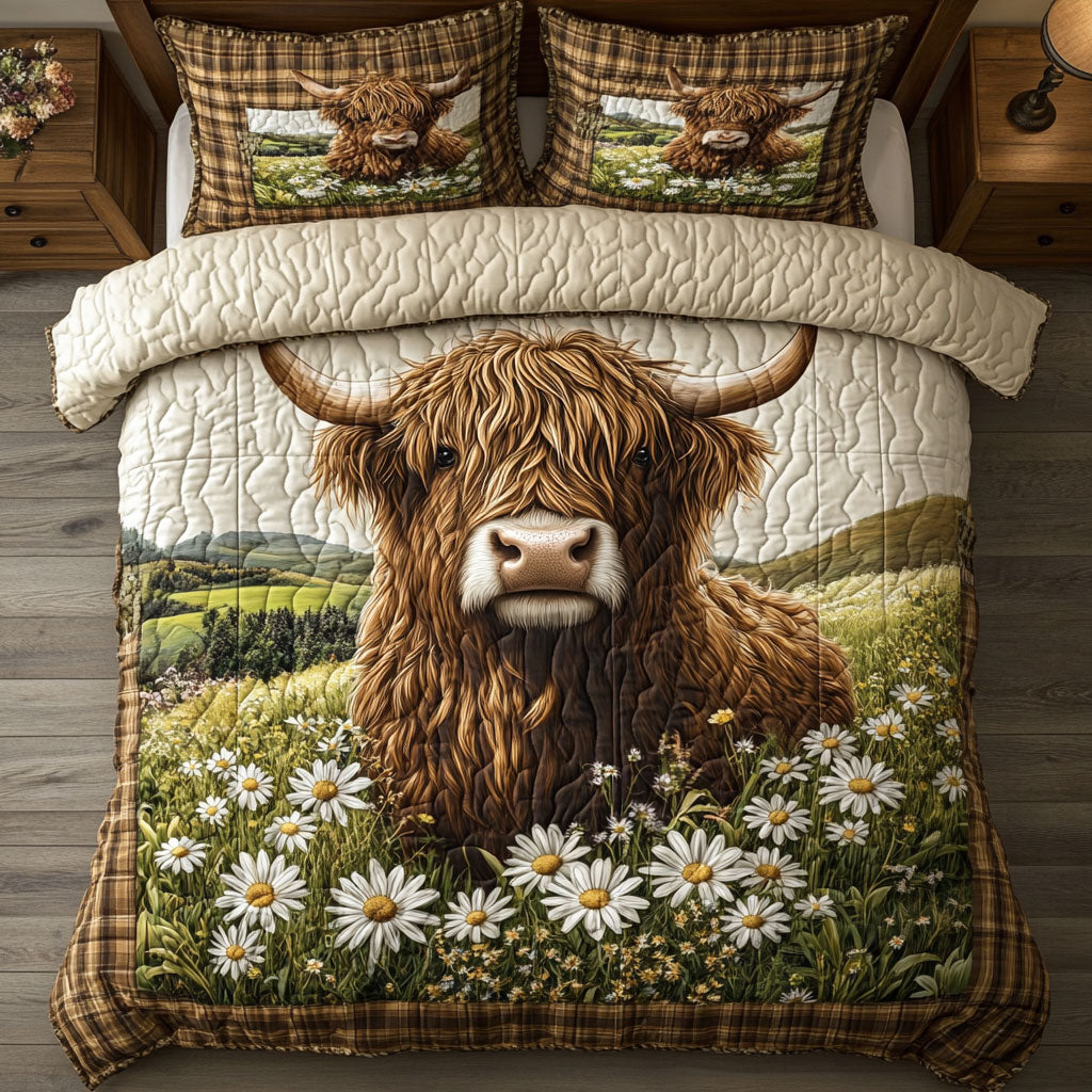Highland Cow WY1202028CL Quilted Bedding Set