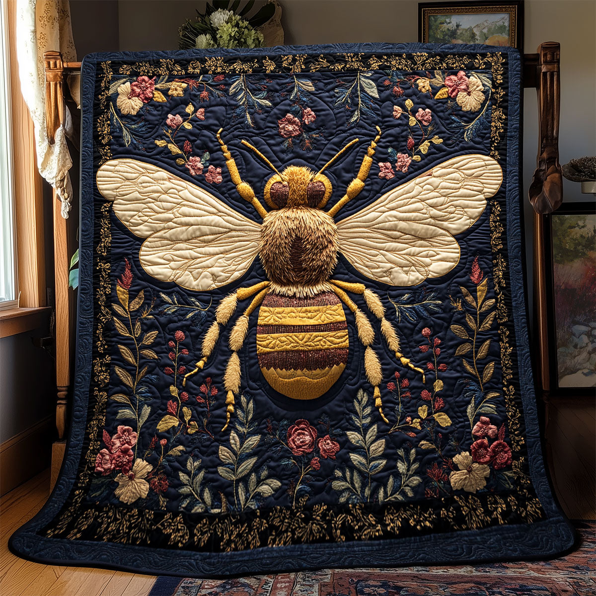 Bee Floral WX2003002CL Quilt Blanket