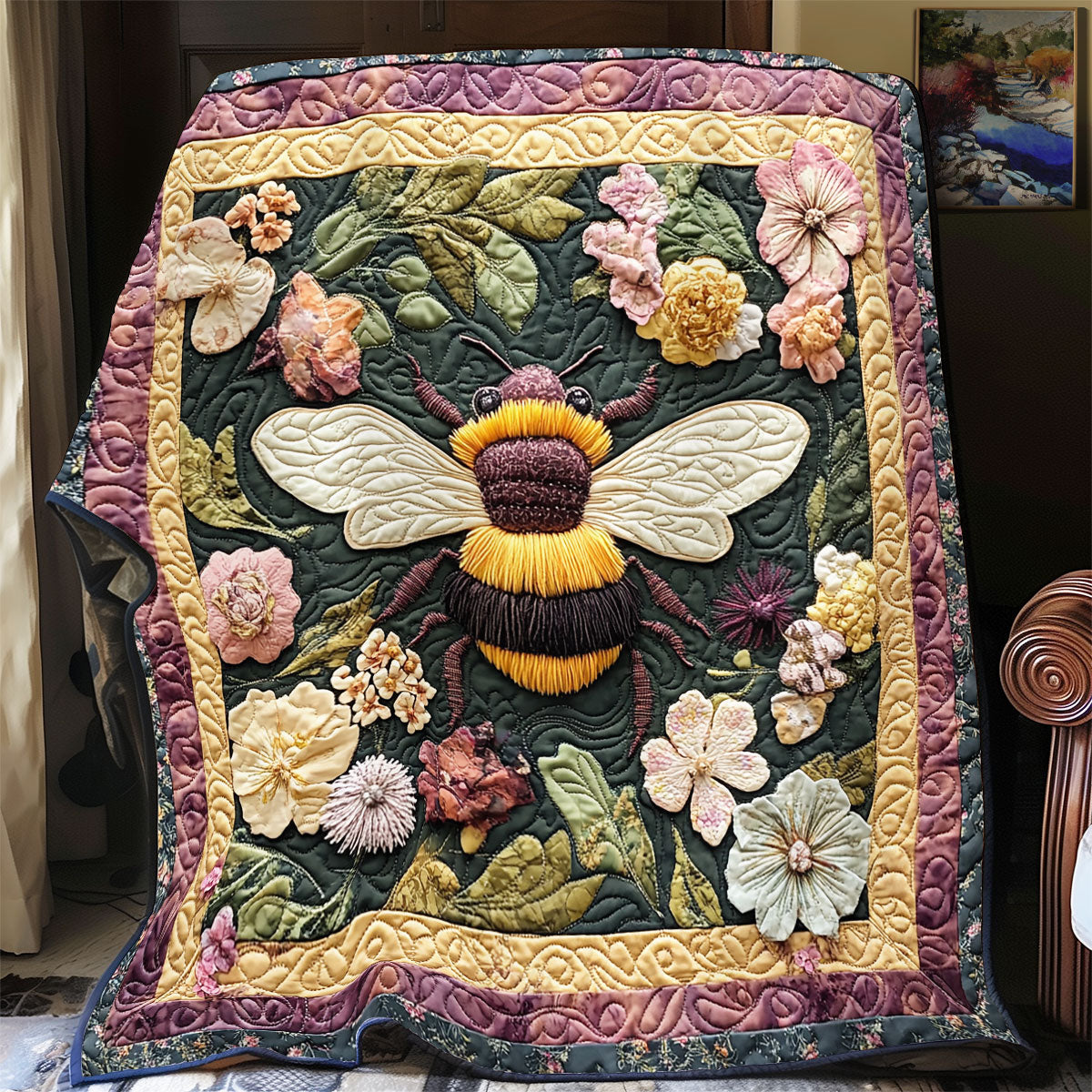 Bee Flower WX2003003CL Quilt Blanket